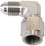 S/S 90 Deg Female - Male -4AN Stainless Steel Swivel Nut AF207-04 - Aeroflow