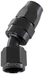 Alloy 30 Deg Hose End -4AN Black Swivel Nut Suit Teflon AF207-04DBLK - Aeroflow