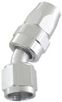 Alloy 30 Deg Hose End -6AN Silver Swivel Nut Suit Teflon AF207-06DS - Aeroflow