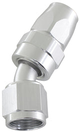 Alloy 30 Deg Hose End -8AN Silver Swivel Nut Suit Teflon AF207-08DS - Aeroflow