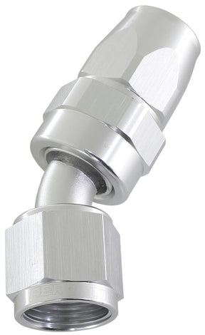 Alloy 30 Deg Hose End -10AN Silver Swivel Nut Suit Teflon AF207-10DS - Aeroflow