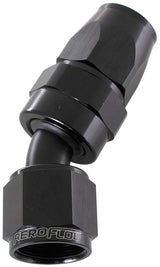 Alloy 30 Deg Hose End -12AN Black Swivel Nut Suit Teflon AF207-12DBLK - Aeroflow