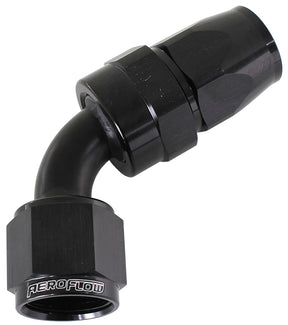 Alloy 60 Deg Hose End -12AN Black Swivel Nut Suit Teflon AF208-12DBLK - Aeroflow