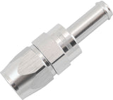 Straight -6AN Hose End To 5/16 Barb Teflon 200 Series Silver AF214-06-05DS - Aeroflow