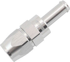 Straight -6AN Hose End To 5/16 Barb Teflon 200 Series Silver AF214-06-05DS - Aeroflow
