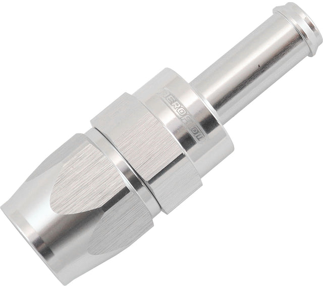 Straight -6AN Hose End To 5/16 Barb Teflon 200 Series Silver AF214-06-05DS - Aeroflow