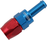 Straight -6AN Hose End To 3/8" Barb Teflon 200 Series Blue AF214-06-06D - Aeroflow