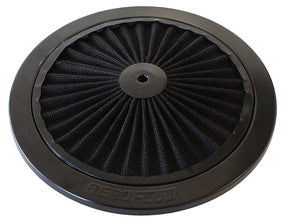 9" Black Full Flow Top Plate Black Cotton Hi Flow & Filtration AF2251-0901 - Aeroflow