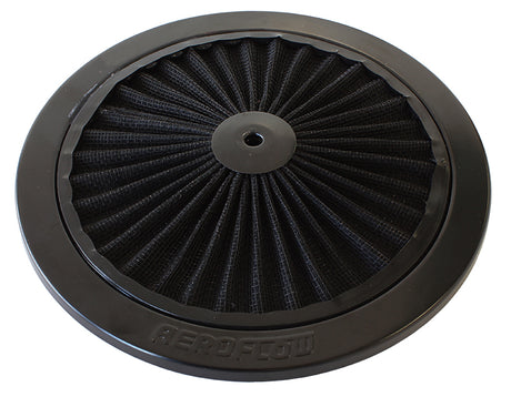9" Black Full Flow Top Plate Black Cotton Hi Flow & Filtration AF2251-0901 - Aeroflow