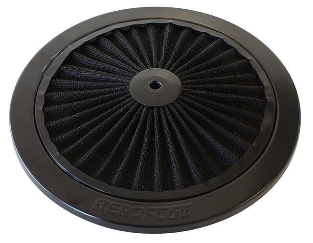 9" Black Full Flow Top Plate Black Cotton Hi Flow & Filtration AF2251-0901 - Aeroflow