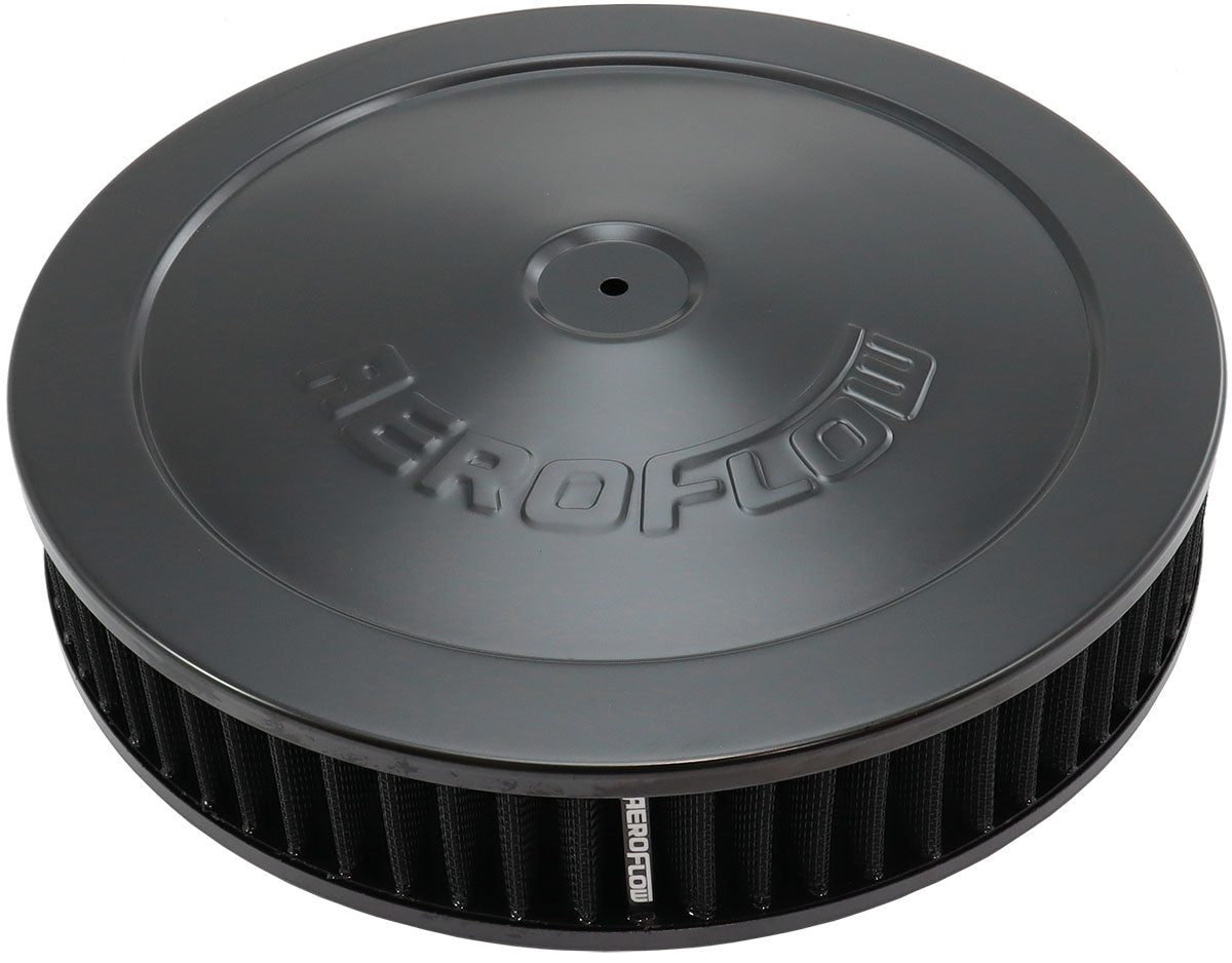 11" x 2-1/8" Air Cleaner ASSY5-1/8" Flat Base Black, Cotton AF2251-1170 - Aeroflow
