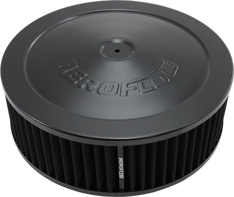 11" x 3-1/2" Air Cleaner ASSY5-1/8" Flat Base Black, Cotton AF2251-1180 - Aeroflow