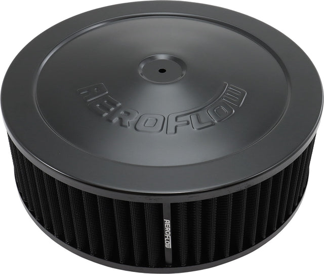 11" x 3-1/2" Air Cleaner ASSY5-1/8" Flat Base Black, Cotton AF2251-1180 - Aeroflow