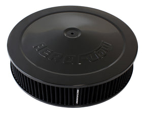 14" x 3" Air Cleaner Assy 7-5/16" Flat Base Black Cotton AF2251-1234 - Aeroflow