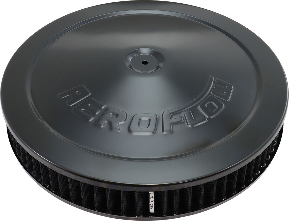 14" x 2-1/4" Air Cleaner Assy 5-1/8" Flat Base Black AF2251-1270 - Aeroflow