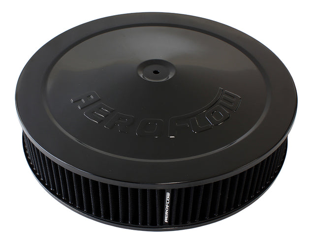 14" x 3" Air Cleaner Assy 5-1/8" Drop Base Black Cotton AF2251-1280 - Aeroflow