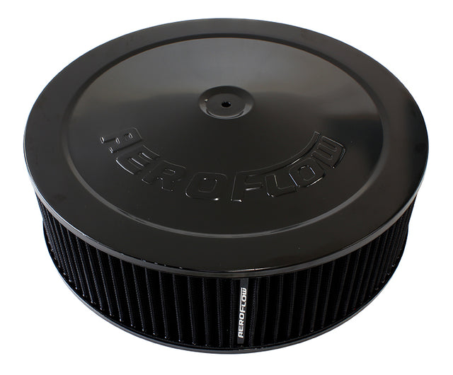 14" x 4" Air Cleaner Assy 5-1/8" Drop Base Black, Cotton AF2251-1290 - Aeroflow
