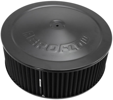 14" x 5" Air Cleaner Assy 5-1/8" Drop Base Black, Cotton AF2251-1300 - Aeroflow