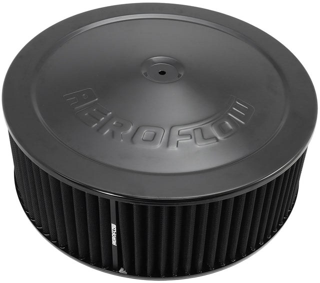 14" x 5" Air Cleaner Assy 5-1/8" Drop Base Black, Cotton AF2251-1300 - Aeroflow