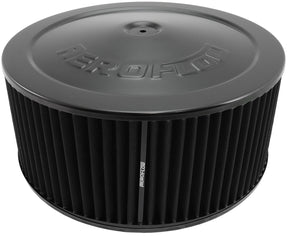 14" x 6" Air Cleaner Assembly 5-1/8" Flat Base Black AF2251-1310 - Aeroflow