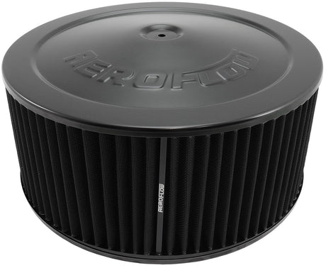 14" x 6" Air Cleaner Assembly 5-1/8" Flat Base Black AF2251-1310 - Aeroflow