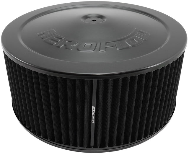 14" x 6" Air Cleaner Assembly 5-1/8" Flat Base Black AF2251-1310 - Aeroflow