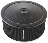 9" x 4" Air Cleaner Assembly 7-5/16" Flat Base Black Cotton AF2251-1364 - Aeroflow