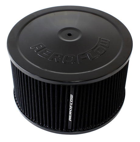 9" x 5" Air Cleaner Assembly 5-1/8" Neck, Black Lid, Cotton AF2251-1365 - Aeroflow