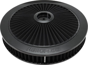 14" x 2-1/8 Full Flow Assembly 5-1/8" Flat Base Black AF2251-3030 - Aeroflow