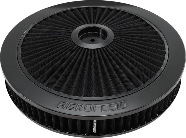 14" x 2-1/8 Full Flow Assembly 5-1/8" Flat Base Black AF2251-3030 - Aeroflow