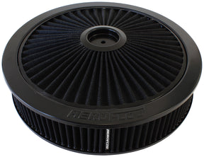 14" x 3" Full Flow Assembly 7-5/16" Flat Base, Black, AF2251-3079 - Aeroflow