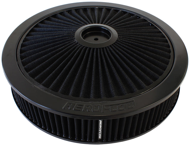 14" x 3" Full Flow Assembly 7-5/16" Flat Base, Black, AF2251-3079 - Aeroflow