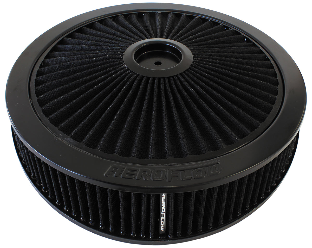 14" x 4" Full Flow Assembly 7-5/16" Flat Base, Black, AF2251-3080 - Aeroflow