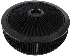 14" x 4" Full Flow Assembly 7-5/16" Flat Base, Black, AF2251-3080 - Aeroflow