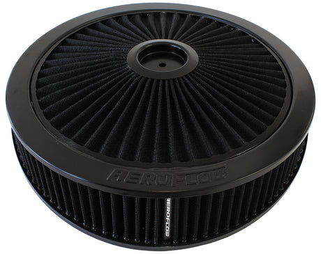14" x 4" Full Flow Assembly 7-5/16" Flat Base, Black, AF2251-3080 - Aeroflow