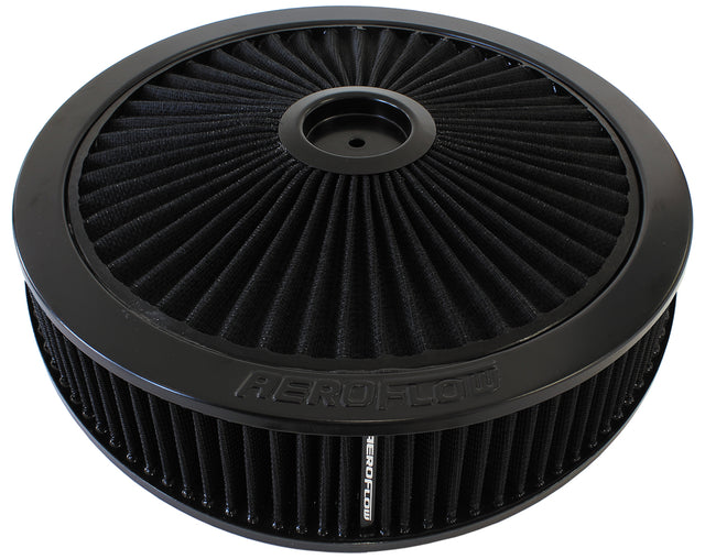 14" x 4" Full Flow Assembly 7-5/16" Flat Base, Black, AF2251-3080 - Aeroflow