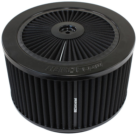 9" x 5" Full Flow Assembly 7-5/16" Flat Base Black Cotton AF2251-3155 - Aeroflow