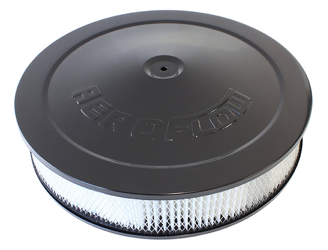 14" x 3" Air Cleaner Assy 5-1/8" Drop Base Black, Paper AF2256-1280 - Aeroflow
