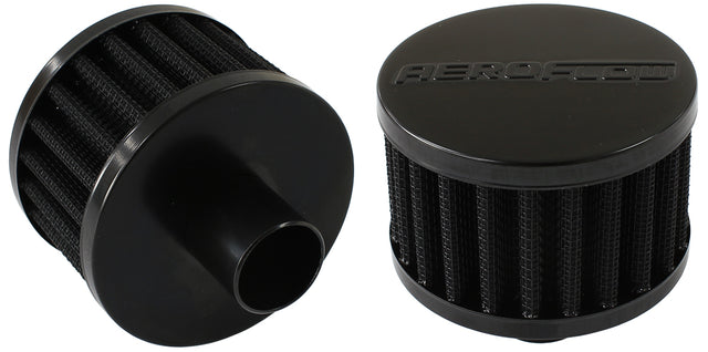 1" Push In Breather Filter 3" O.D, 2" H, Black Top AF2271-1170 - Aeroflow