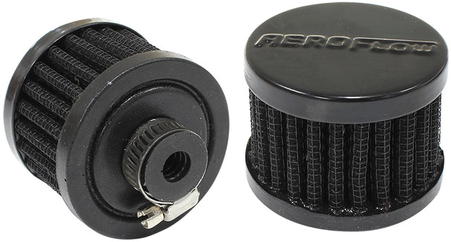 3/8" Univ Clamp On Filter 2" O.D, 1-1/2" H, Black Top AF2271-1320 - Aeroflow