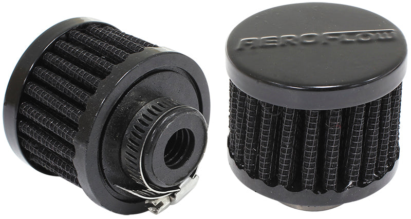 1/2" Univ Clamp On Filter 2" O.D, 1-1/2" H, Black Top AF2271-1330 - Aeroflow