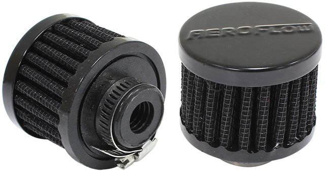 1/2" Univ Clamp On Filter 2" O.D, 1-1/2" H, Black Top AF2271-1330 - Aeroflow