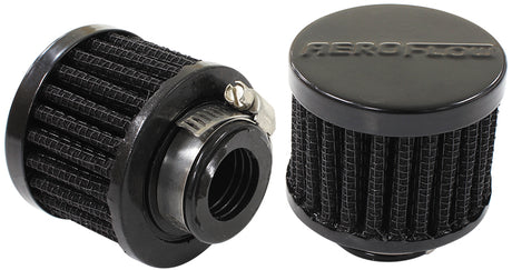 3/4" Univ Clamp On Filter 2" O.D, 1-1/2" H, Black Top AF2271-1360 - Aeroflow