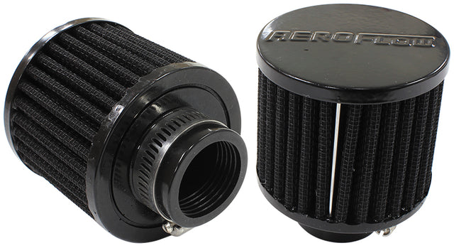 1-1/4" Univ Clamp On Filter 3" O.D, 2-1/2" H, Black Top AF2271-1390 - Aeroflow