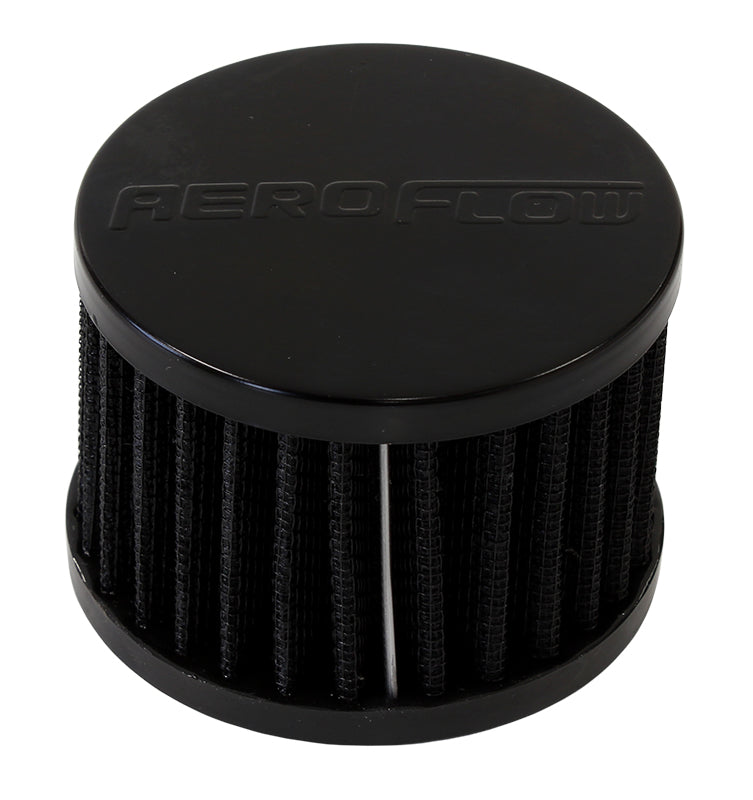 1-1/4" Push In Breather Filter 3" O.D, 2-1/2" H, Black Top AF2271-1490 - Aeroflow