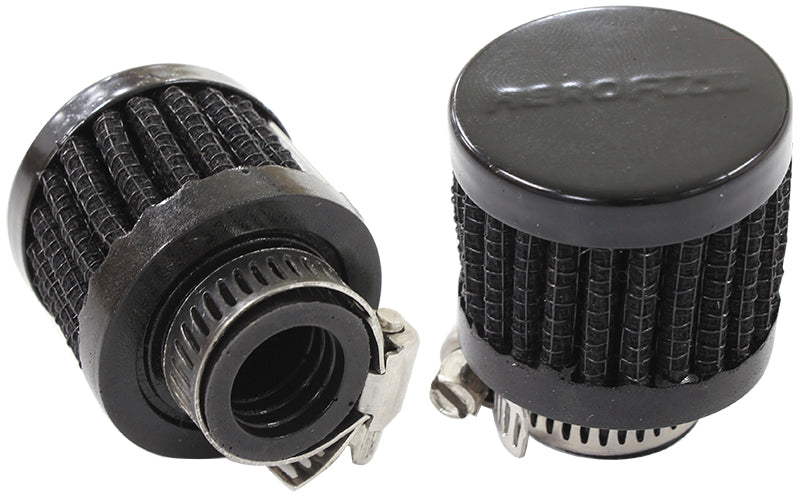 9/16" Univ Clamp On Filter 1-3/8" O.D, 1-1/8" H, Black Top AF2271-2480 - Aeroflow