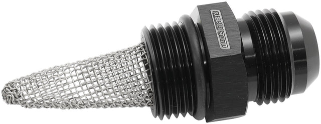 Oil System Filter Screen -12AN To -12 ORB Fitting Dry Sump Black AF237-12-12 - Aeroflow