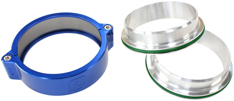 3.5" Billet Intercooler Clamps Quick Connect Blue Clamp AF25-3500BL - Aeroflow