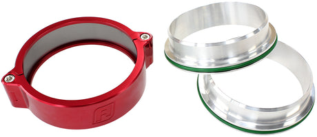 3.5" Billet Intercooler Clamps Quick Connect Red Clamp AF25-3500R - Aeroflow