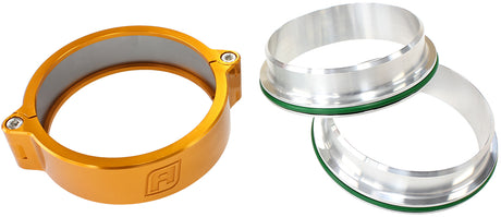 4.0" Billet Intercooler Clamps Quick Connect Gold Clamp AF25-4000G - Aeroflow